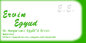 ervin egyud business card